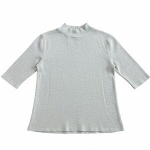 Mock neck ribbed top